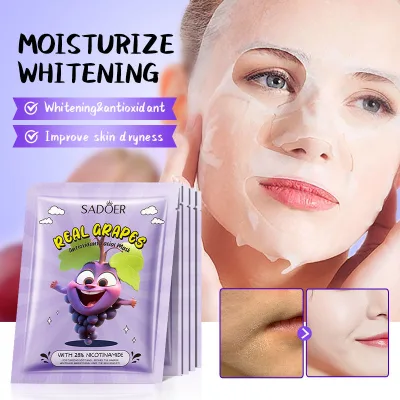OEM ODM SADOER Grapes Niacinamide Retinol Facemask Antioxidant Repair Moisturizing Whitening Cotton Sheet for Female All Skin