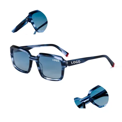 Classic Retro Women Brand Design Vintage Rectangle Sun Glasses Female Clear Blue Green Lens Eyewear UV400 Acetate Sunglasses