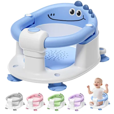 Portable Bath Seat for Baby Toddler Bath Seats for Baby Sitting Up with 4 Suction Cups & Soft Cushion Non-Slip Toddler Bath Seat