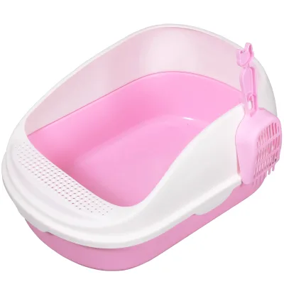 High Quality Cat Toilet Multiple Colors Easy Clean Cat Litter Box with Breathable Hole and Plastic Shovel Pet Products