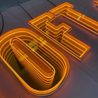 Abyss Mirror 3d Led Magic Neon Sign Custom logo Marquee Letter Neon Advertising Lights Custom Infinite Mirror