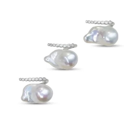 Wholesale Natural Baroque Pearl Rings 925 Sterling Silver,12-16mm Irregularly Shaped Pearl Jewelry with a Unique Style
