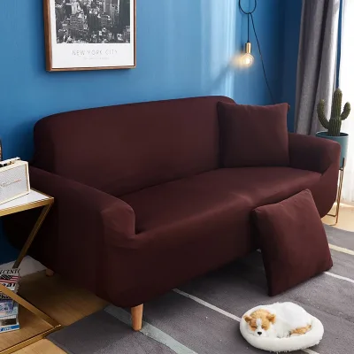 Direct Manufacturer China Solid Color Universal Elastic Chemical Fiber Sofa Cover Full Coverage Traditional Armrest Sofas Dust