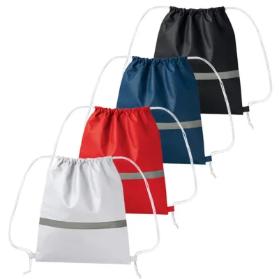 Low Cost Fashion Non Woven Shoe Bags with reflective stripe for promotional use