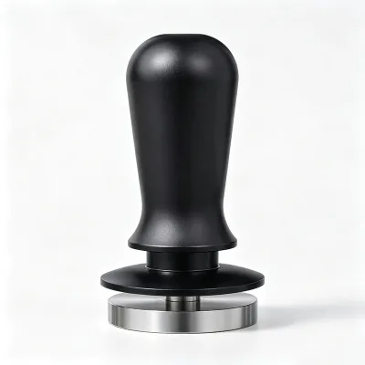 Premium Barista Tools Elastic Stainless Steel Calibrated Spring Loaded Espresso Coffee Tamper Flat Stainless Steel Base Tamper