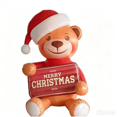 Inflatable Christmas Bear Cartoon for Yard Decoration, Outdoor Inflatable Animal Model Inflatable Advertising Cartoon for Sale