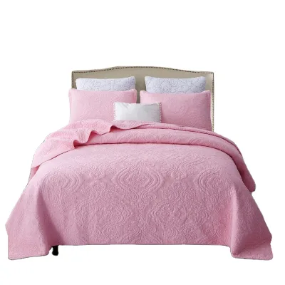 New Cotton Plain Embroidered Big Bed Cover Summer Cool air Conditioner Is Thickened Cotton Anti - slip Sheets
