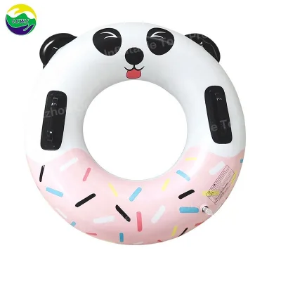 LC Factory Hot Panda Donut Swim Ring Pvc Swimming Inflatable Tube