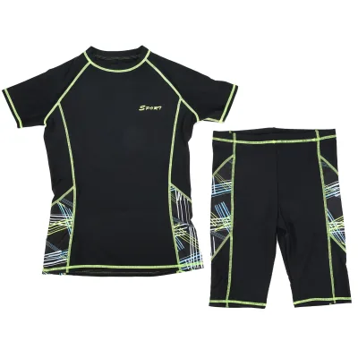 Swimming Short Sleeve Shirt with Shorts 2 Pieces Summer Surfing Diving Suit for MenXXL