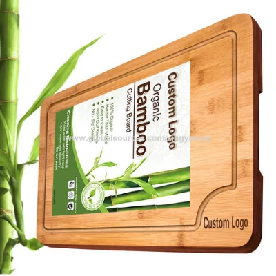 Wholesale thickened 3CM bamboo cutting board with deep juice groove for household kitchen