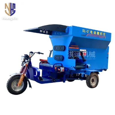 Farm Electric 3 Wheel Feed Silage Mixer Cattle Feeder Spreader Live Stock Feeding Vehicle