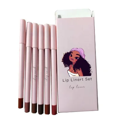 Hot Selling High Quality Long Wearing Lip Pencil Waterproof Lipliner 6 Colors OEM Lipliner