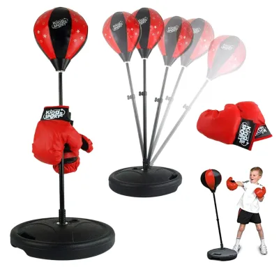JIKE Adjustable Steel Punch Bag Kids 80-110 cm Children's Training Water Filled PU Material 360 Degree Rotation Free Standing