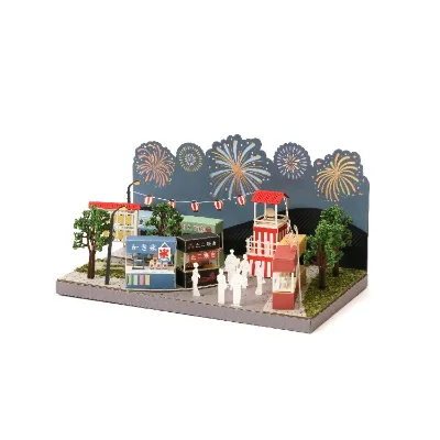 [4] Custom Summer Fireworks Festival DIY Miniatures Paper Model