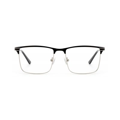 Irregular Shape Eyewear for Men Metal Frame Geometric Optical Business Glasses