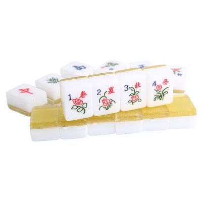 A1 A2 CRYSTAL PREMIUM GOLD Mahjong Singapore Mahjong Set CNC Mahjong Tiles Customizable Pattern Overseas Warehousing Service