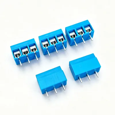 KF301 3 Pin Screw Terminal Block 5.0mm Pitch Blue PCB Terminal Connector 5 Pieces