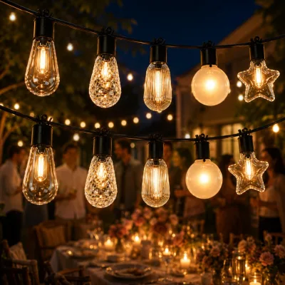 String of Lights Outdoor with Waterproof String Lights and Smart Patio Lights for Garden Deck Celebration Decor Retail Pack