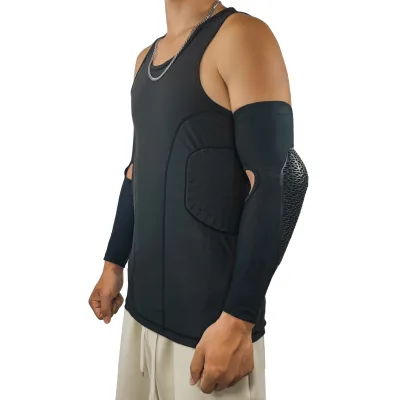 Manufacturer Black Honeycomb Padded Compression Vest Men Inner Wear Sports Fitness Protector Anticollision Workout Tank Top