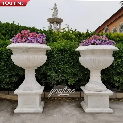 Antique Large Outdoor Marble Planter for Sale