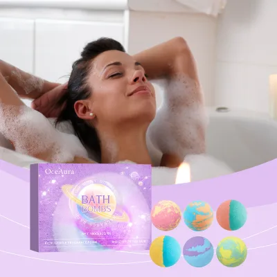 Luxury 100% Natural Essential Oil Handmade SPA Bath Bomb Bubble Fizz Balls Sea Salt Nourishing Colorful Bubble Bath Bombs
