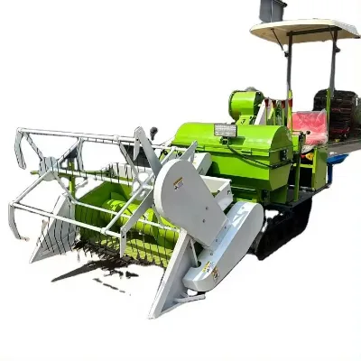 Muddy Field Use Combine Rice Harvester
