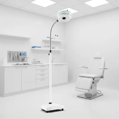 Flexible Mobile Electric 12 Bead Surgical Light Floor Standing Medical Examination Lamp Adjustable LED Shadowless Light