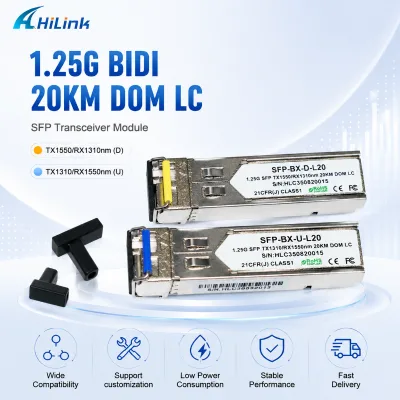 Stock 1.25G Gigabit BIDI Single-Mode SFP Optical Module 20km BD 1310/1550nm DDM Function Operating Temp 0-70C