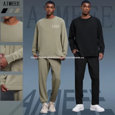 Gym Clothes Sport Tracksuit Set - Activewear Crewneck Sweatshirt and Men Jogging Suits