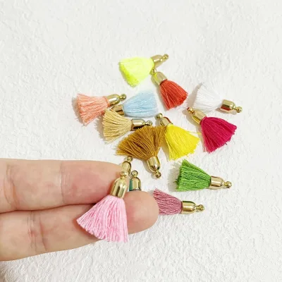 2.5CM Cotton & Polyester Mini Tassel for DIY Jewelry Home Party Makeup Bag & Curtain Decoration Home Textile Use