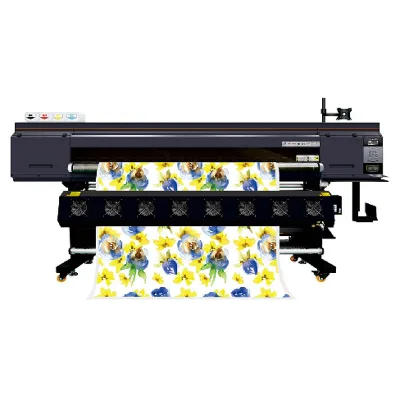 4PCS I3200 Printheads Large Format Roll-to-Roll Sublimation Printer with Air-Heat Dryer, Ideal for T-Shirt, Swimwear, Polyester