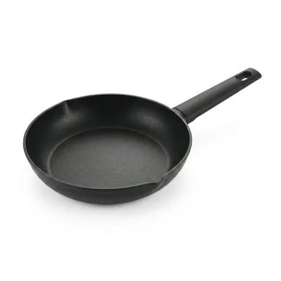 E-Top Black Frying Pan with Pour Spout Ergonomic Heat Insulation Handle Kitchen Cookware Non Stick Pan Sauce Pan Poele Pfanne