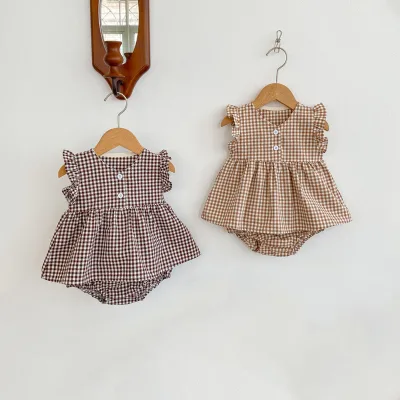 2026 summer fashion kids fashion trends girls dress kids outfit cotton linen baby romper overall kids clothing