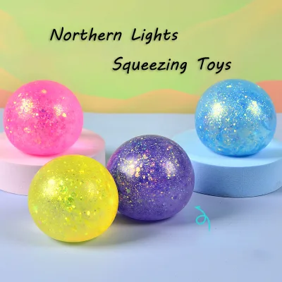 Hot Selling Glitter Maltose TPR Squishy Sensory Novelty Anti-Stress Decompress Squeeze Relief Toys for Boys and Girls 14+ Years