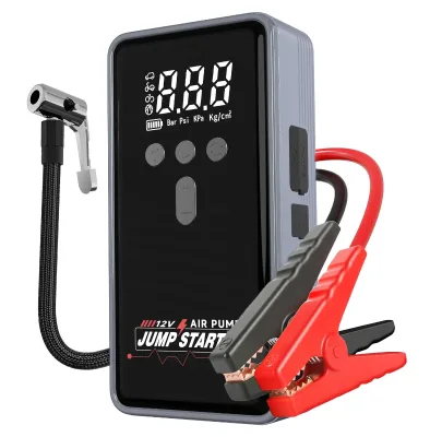 6000mAh Portable Emergency Start Power Supply 12V All-in-One Machine Air Pump Car Charging Electric Car Jump Starter Car Lighter