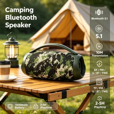 Portable 80W Wireless Blue Tooth Speaker with Powerful Bass IPX6 Waterproof Outdoor Boonboxs Audio Speaker BT5.1 Factory OEM