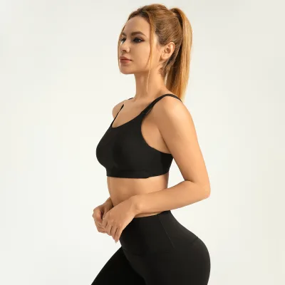 High Elastic U-Shaped Sports Bra Double Shoulder Straps Integrated Beauty Back Shockproof Gather Summer Thin Cross-Border Zone