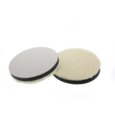Car Wool Buffing Pad Auto Detailing 100mm Medium Cutting Non-perforated Striped Wool Polishing Pad