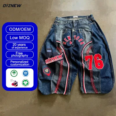 DiZNEW Men's Jeans New Arrival Custom Oversized Branded Jeans Casual Screen Printing Cowboy Denim Jeans Men