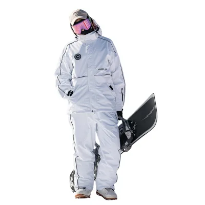 Unisex Winter Ski Suit Set Thickened Wool/Silk Breathable Zipper Skiing Pants Snowboard