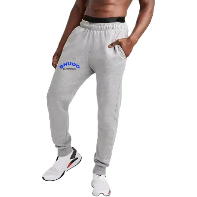 Custom Men Wholesale Printed Cotton Spandex Heather Grey Jogger High Quality Knitted Training Jogging Sweatpants for Men