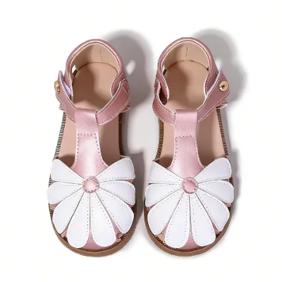 Princess Style Flat Sandals Ladies Breathable PU Leather Non-Slip Daily Wear Shoes Factory Direct