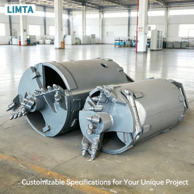 600mm OD Double Bottom Rock Drilling Bucket 20mm Wall 6 Bullet Teeth | Heavy Duty Welded Box | Piling Plant Manufacturer Outlet