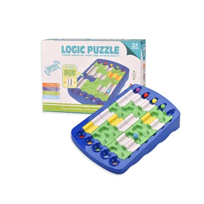 GCC Logic Puzzle Board Game Set Learning Toys for Kids Early Educational Puzzle Toys Gift 60 Challenges