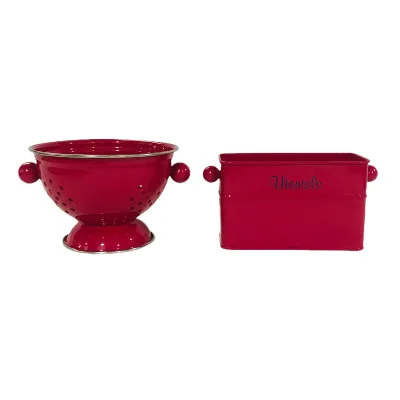 1 Quart Kitchen Bowl Set Powder Coated Steel Colander Strainer Utensils Holder for Pasta Fruit Deep Pasta Fruit Strainer