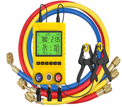 Refrigeration Vacuum Test Manifold Gauge Set Test Digital Pressure Gauge Freon