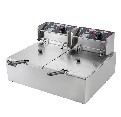 6L+6L Hot Dog Deep Fryer Comercial Restaurant Commercial Open Fryer Fried Chicken Electric Chips Deep Oil Fryer Commercial