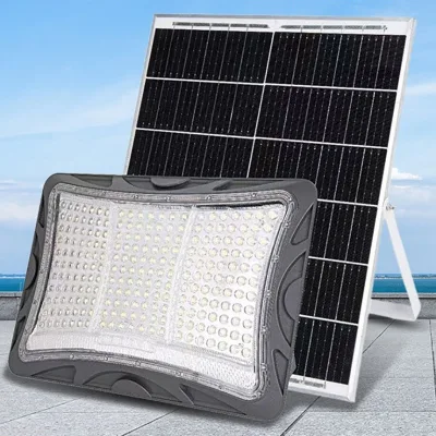 Commercial City Street Yard 1000W 500w Lighting Remote Timing Wall Mouted Lamp Outdoor LED Flood Light Solar Power Rechargeable