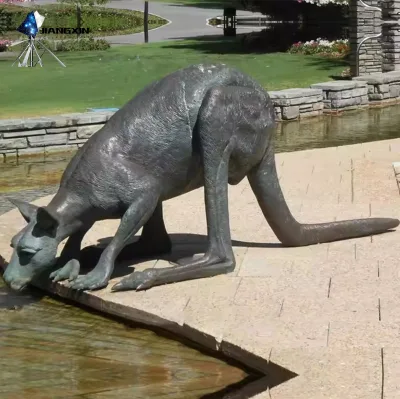Rustic Bronze Kangaroo Sculpture Animal Statue Garden Decor Outdoor Decorative Art Piece Custom Made