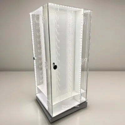 Transparent Acrylic Fashion Knife Display Stand Multi-Compartment Organizer Premium for Custom Manual Rotating